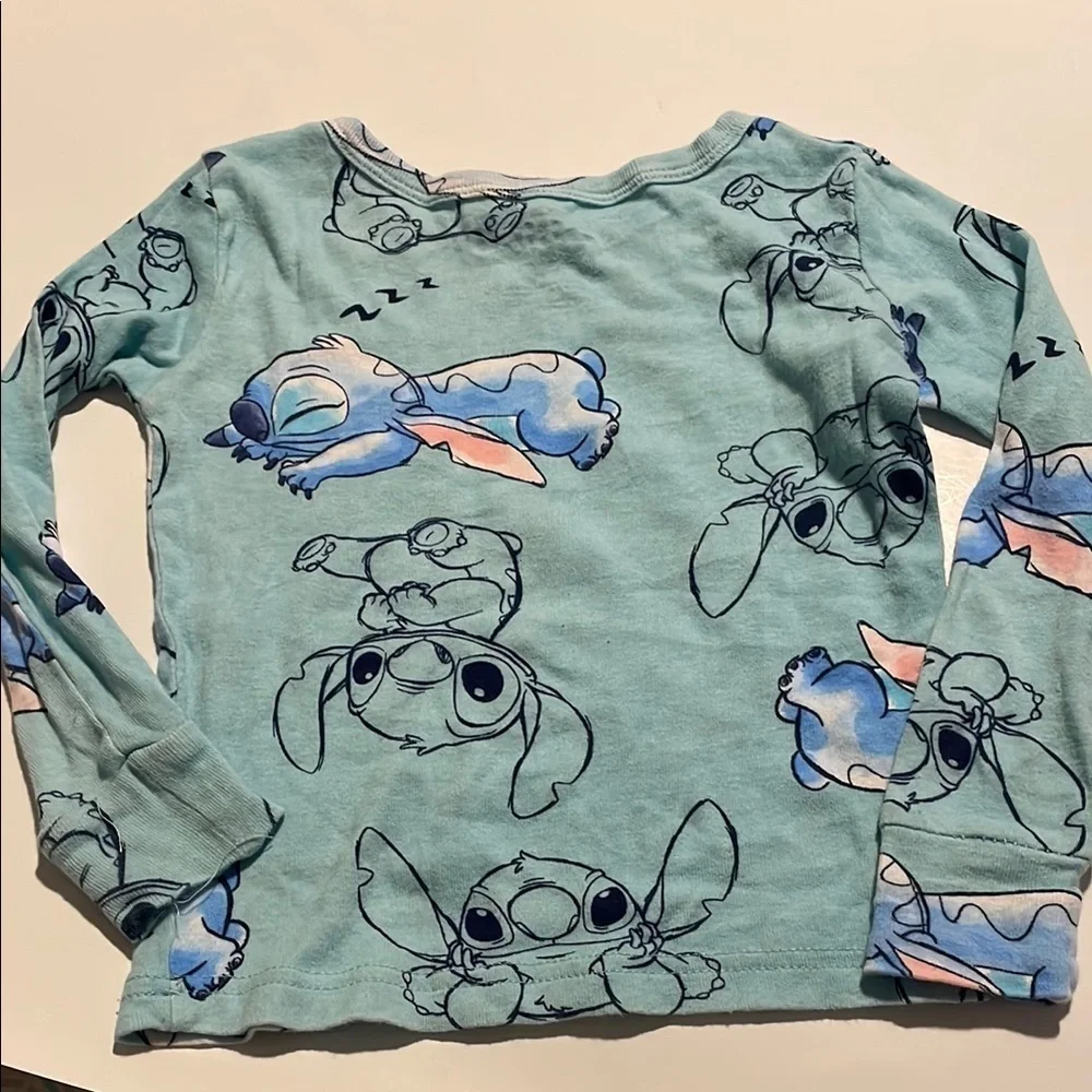 Disney Blue Pajama Set with Cartoon Characters